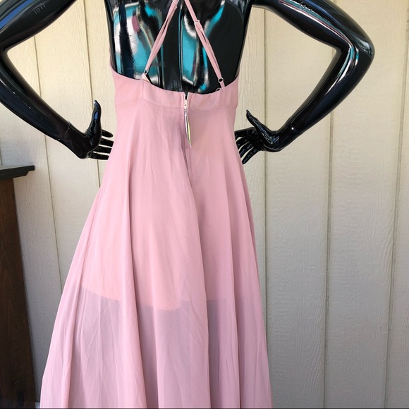 Windsor Taupe Sheer Backless Maxi Dress - Picture 7 of 8